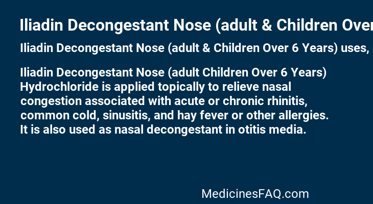 Iliadin Decongestant Nose (adult & Children Over 6 Years)