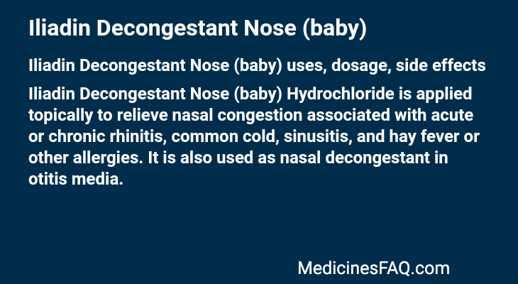 Iliadin Decongestant Nose (baby)