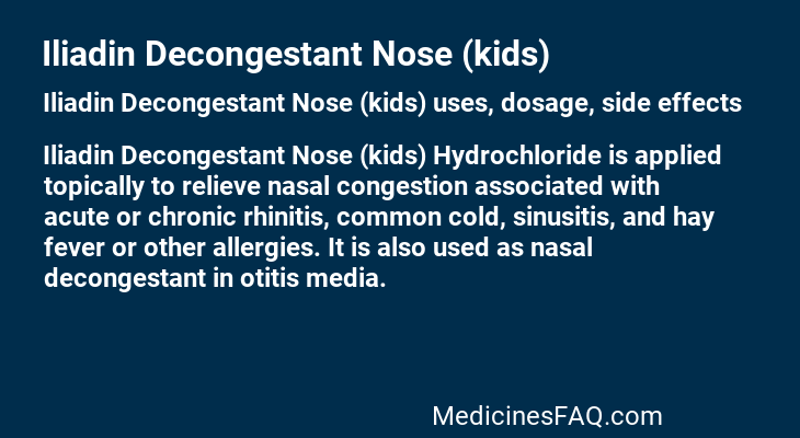 Iliadin Decongestant Nose (kids)