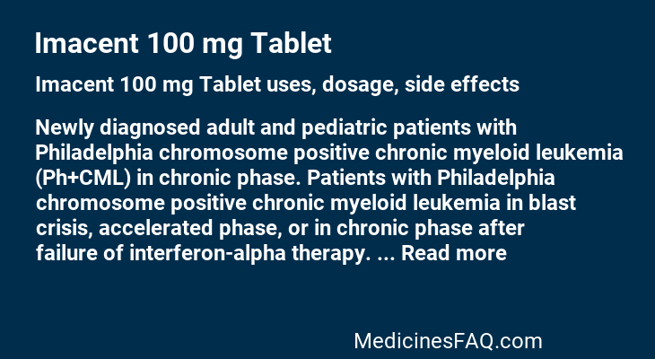 Imacent 100 mg Tablet