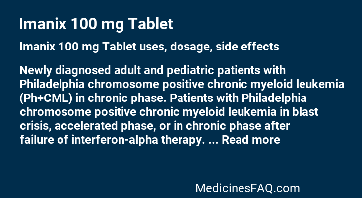 Imanix 100 mg Tablet