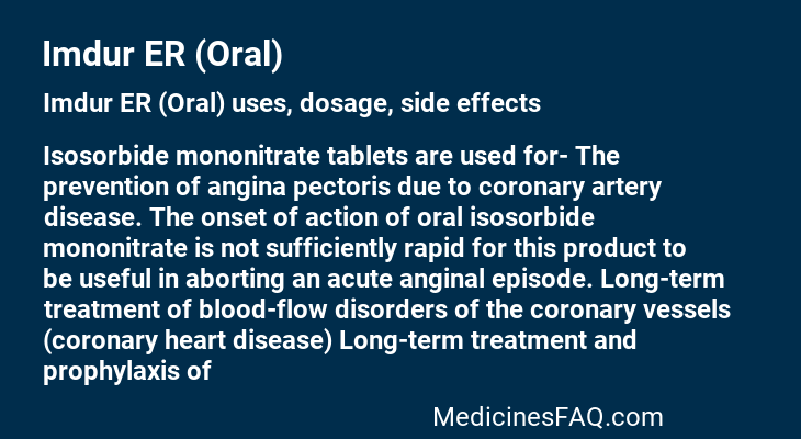 Imdur ER (Oral)