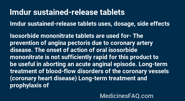 Imdur sustained-release tablets