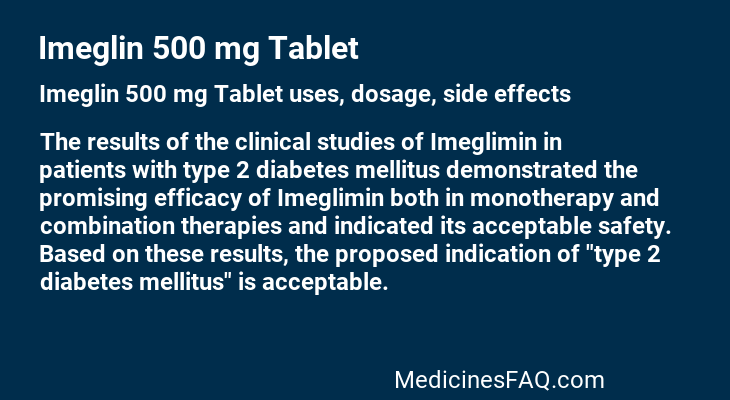 Imeglin 500 mg Tablet