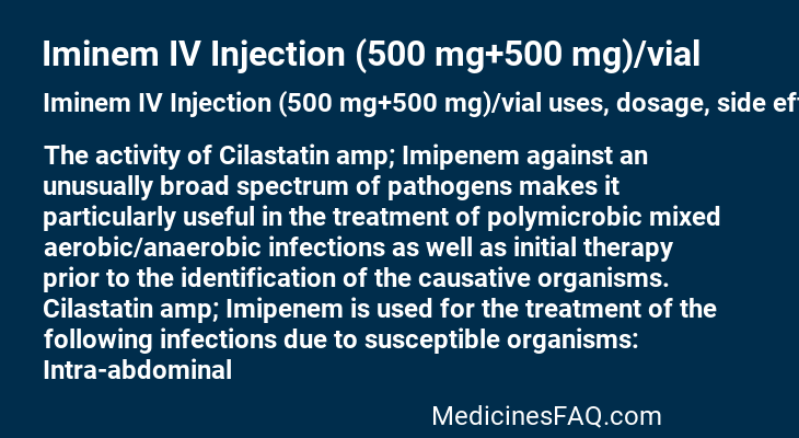 Iminem IV Injection (500 mg+500 mg)/vial