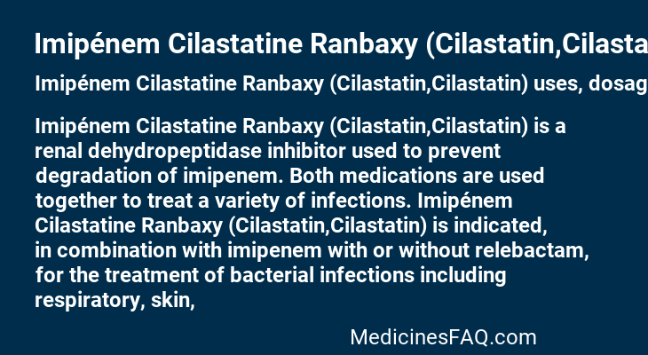 Imipénem Cilastatine Ranbaxy (Cilastatin,Cilastatin)