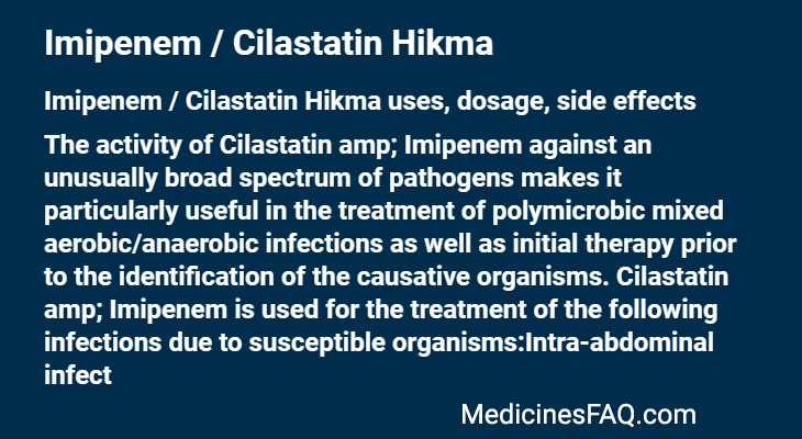 Imipenem / Cilastatin Hikma