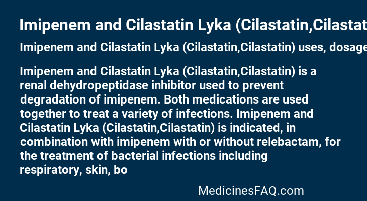 Imipenem and Cilastatin Lyka (Cilastatin,Cilastatin)