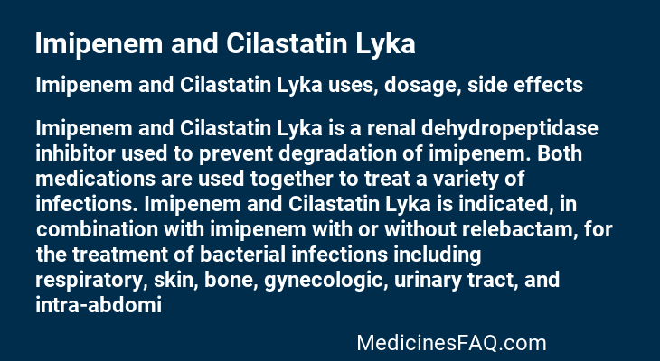 Imipenem and Cilastatin Lyka