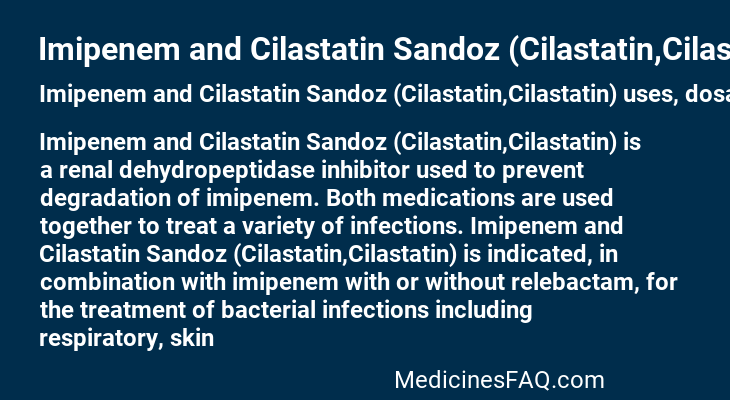 Imipenem and Cilastatin Sandoz (Cilastatin,Cilastatin)