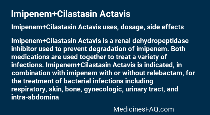 Imipenem+Cilastasin Actavis