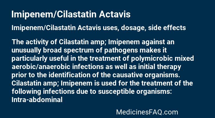 Imipenem/Cilastatin Actavis