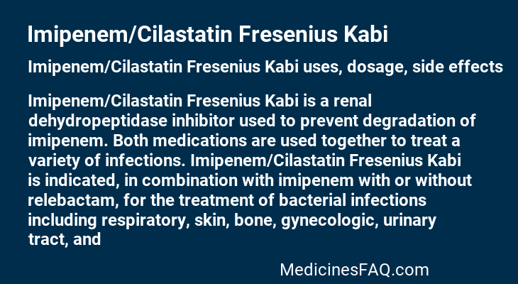 Imipenem/Cilastatin Fresenius Kabi