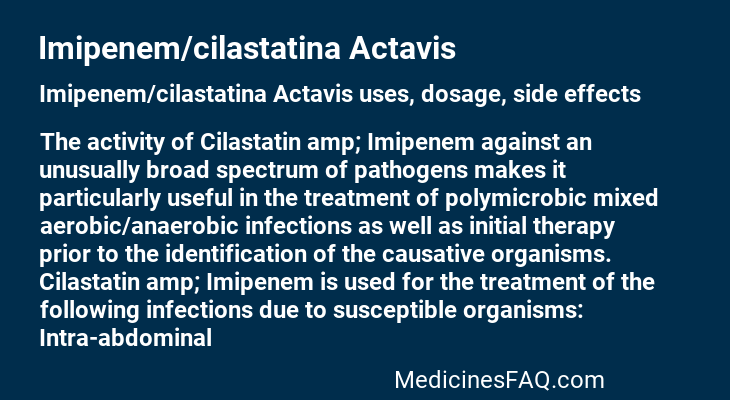 Imipenem/cilastatina Actavis