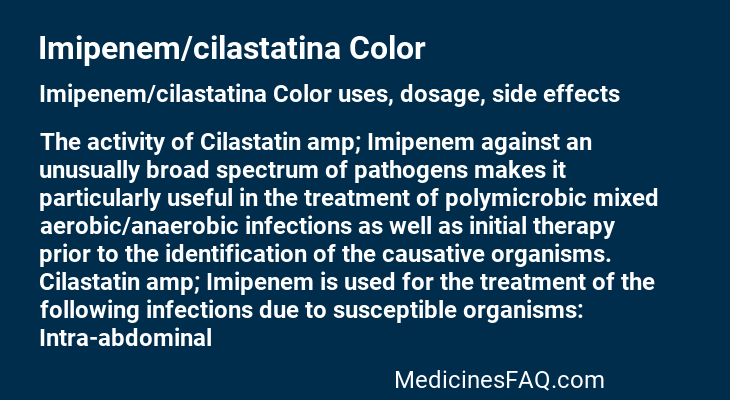 Imipenem/cilastatina Color