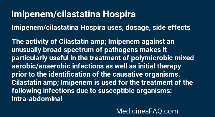 Imipenem/cilastatina Hospira