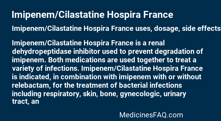 Imipenem/Cilastatine Hospira France