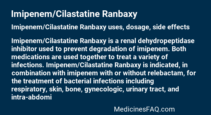 Imipenem/Cilastatine Ranbaxy