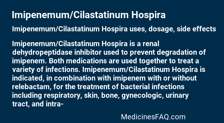 Imipenemum/Cilastatinum Hospira