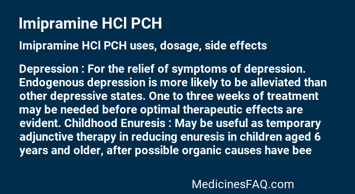Imipramine HCl PCH