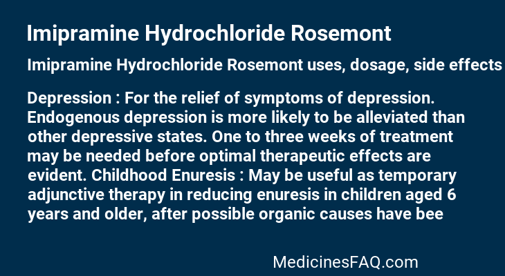 Imipramine Hydrochloride Rosemont