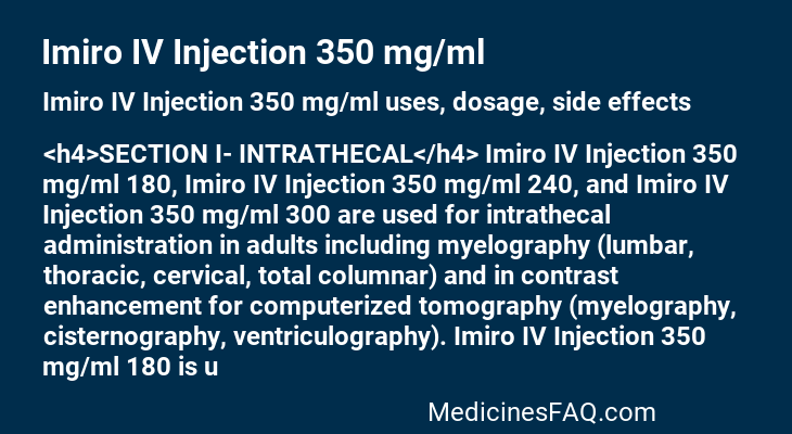 Imiro IV Injection 350 mg/ml