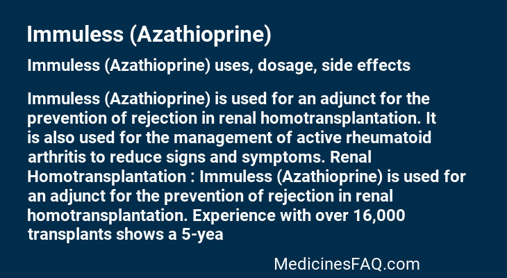 Immuless (Azathioprine)