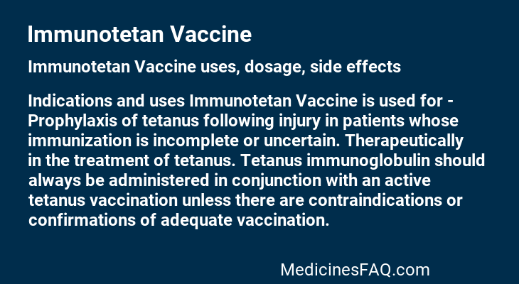 Immunotetan Vaccine
