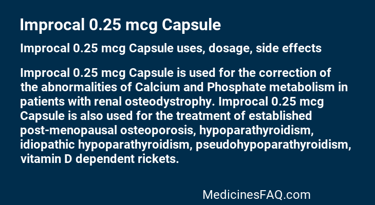 Improcal 0.25 mcg Capsule