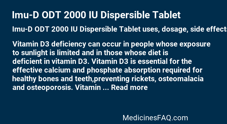 Imu-D ODT 2000 IU Dispersible Tablet