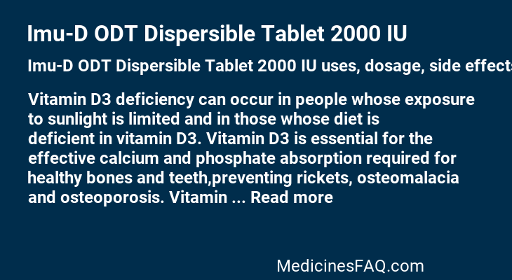 Imu-D ODT Dispersible Tablet 2000 IU