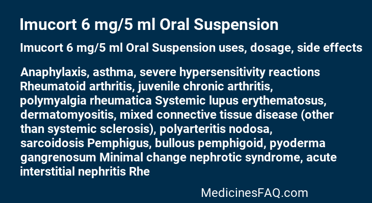 Imucort 6 mg/5 ml Oral Suspension