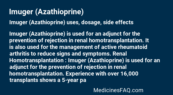 Imuger (Azathioprine)