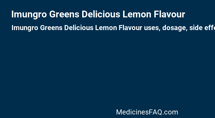 Imungro Greens Delicious Lemon Flavour