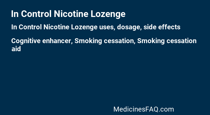 In Control Nicotine Lozenge