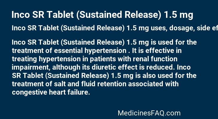 Inco SR Tablet (Sustained Release) 1.5 mg