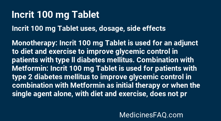 Incrit 100 mg Tablet