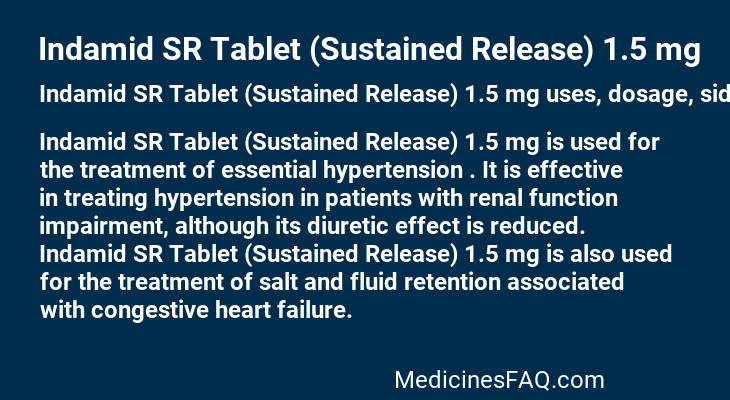 Indamid SR Tablet (Sustained Release) 1.5 mg