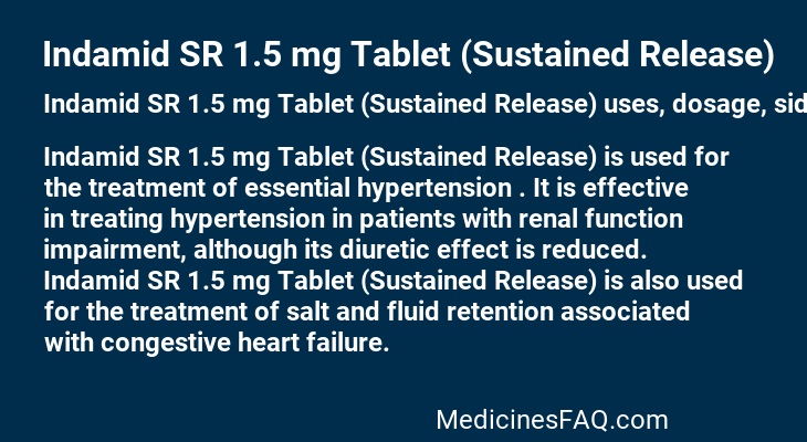 Indamid SR 1.5 mg Tablet (Sustained Release)