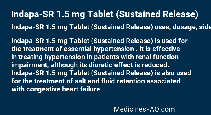 Indapa-SR 1.5 mg Tablet (Sustained Release)