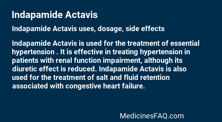 Indapamide Actavis