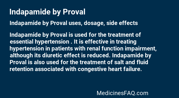 Indapamide by Proval