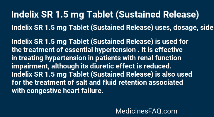 Indelix SR 1.5 mg Tablet (Sustained Release)