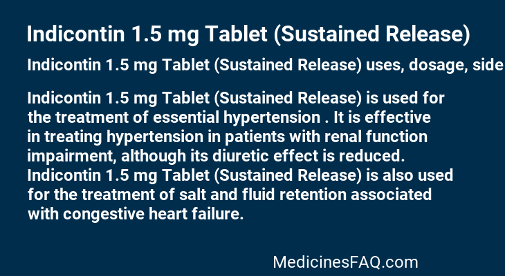 Indicontin 1.5 mg Tablet (Sustained Release)