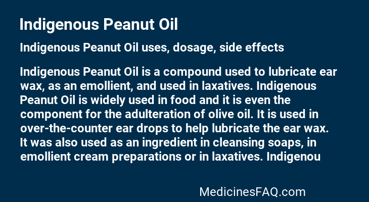 Indigenous Peanut Oil