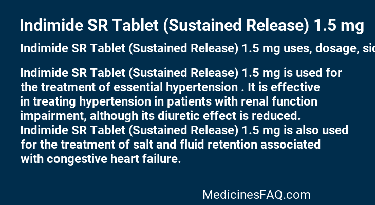 Indimide SR Tablet (Sustained Release) 1.5 mg