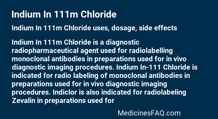 Indium In 111m Chloride