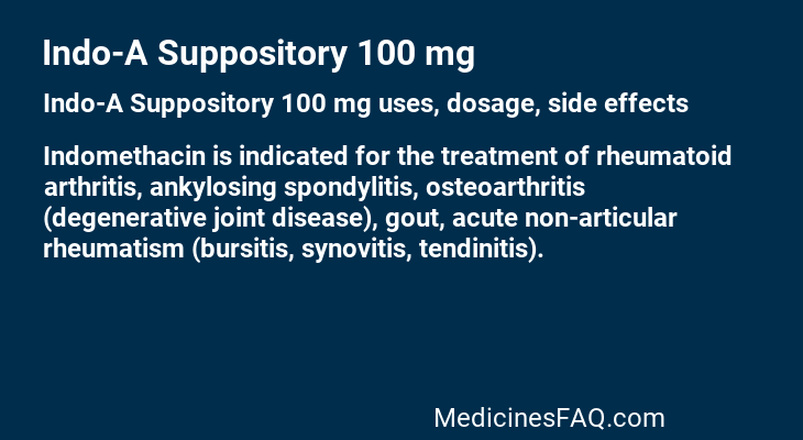 Indo-A Suppository 100 mg