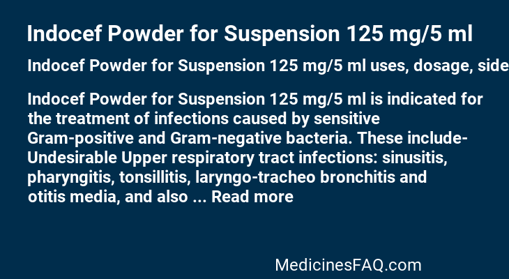 Indocef Powder for Suspension 125 mg/5 ml