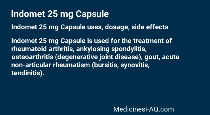 Indomet 25 mg Capsule